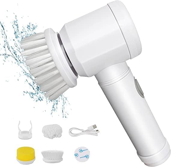 Electric Cleaning Brush, Electric Rotary Cleaning Brush with 3 Brush Heads Insulator Polisher Bathroom Shower Tub Kitchen Stove Floor Car